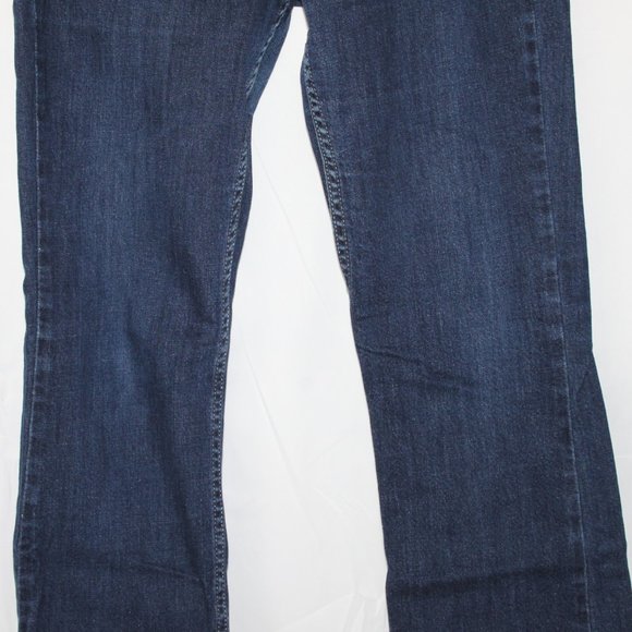 LEVIS CURVY CUT 528 LOW RISE DARK DENIM JEANS SZ 9 M JUNIORS BOOT CUT WIDE *RAW - Picture 6 of 16